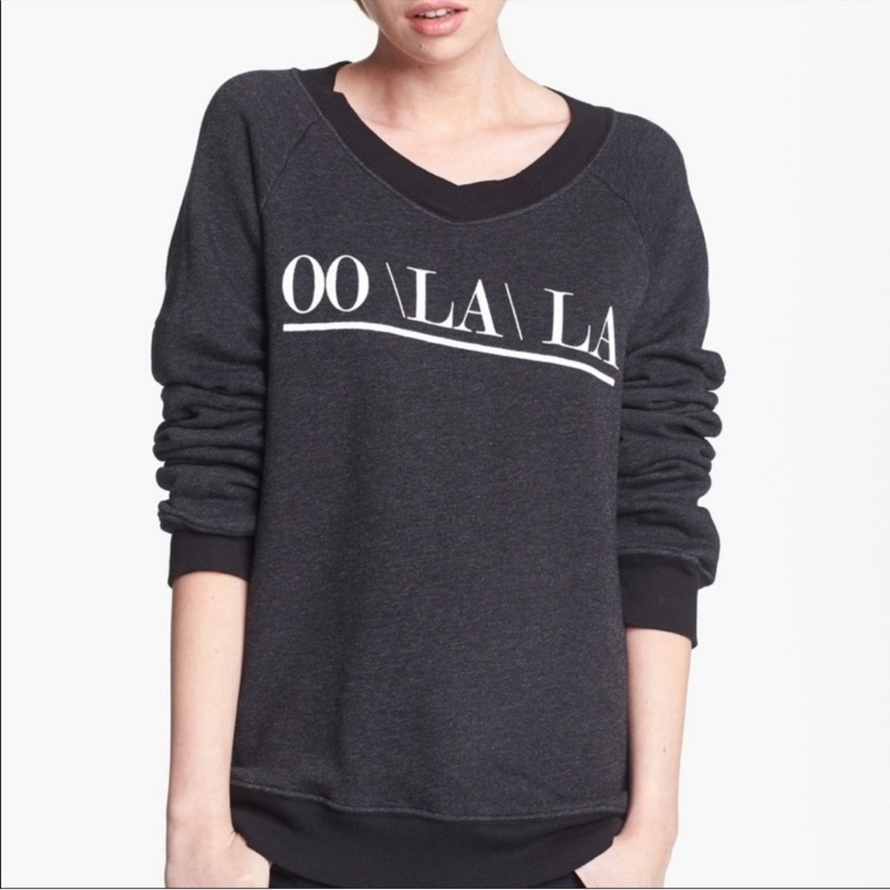Wildfox Black and White Crew Neck Sweater